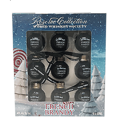 World Whiskey Society Christmas Balls French Brandy - 9 Pack - Available at Wooden Cork
